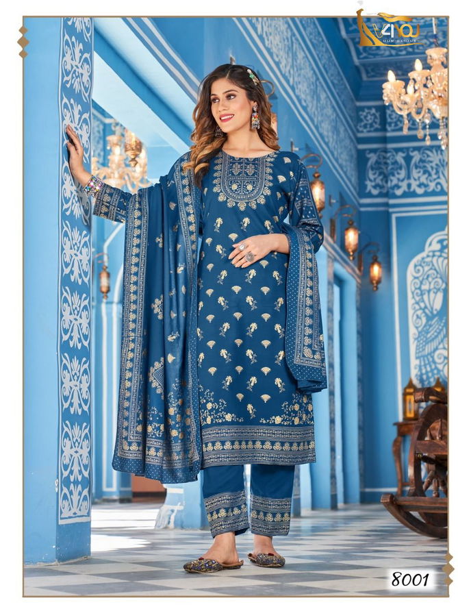 V4you Nykaa Vol 8 Ethnic Wear Wholesale Printed Readymade Suits